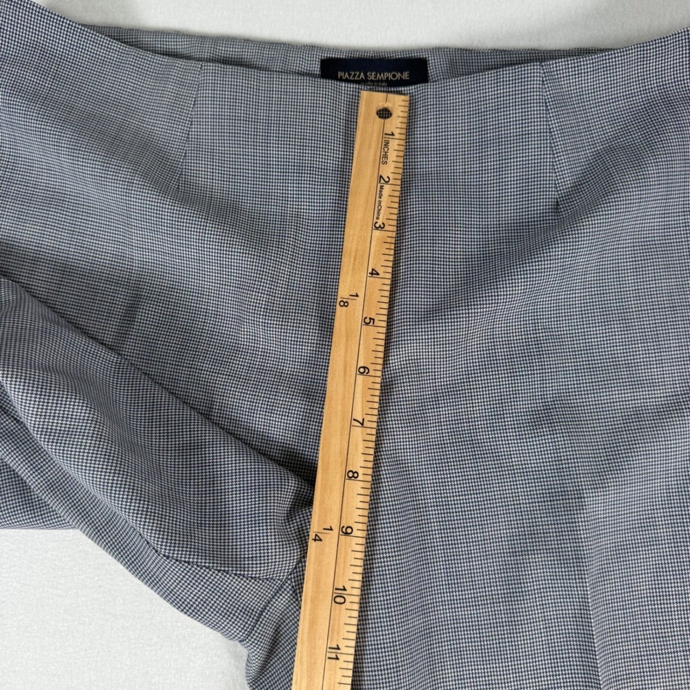 Piazza Sempione Audrey Trousers Womens IT 48 Blue Gray Houndstooth Wool Classic - Picture 8 of 11